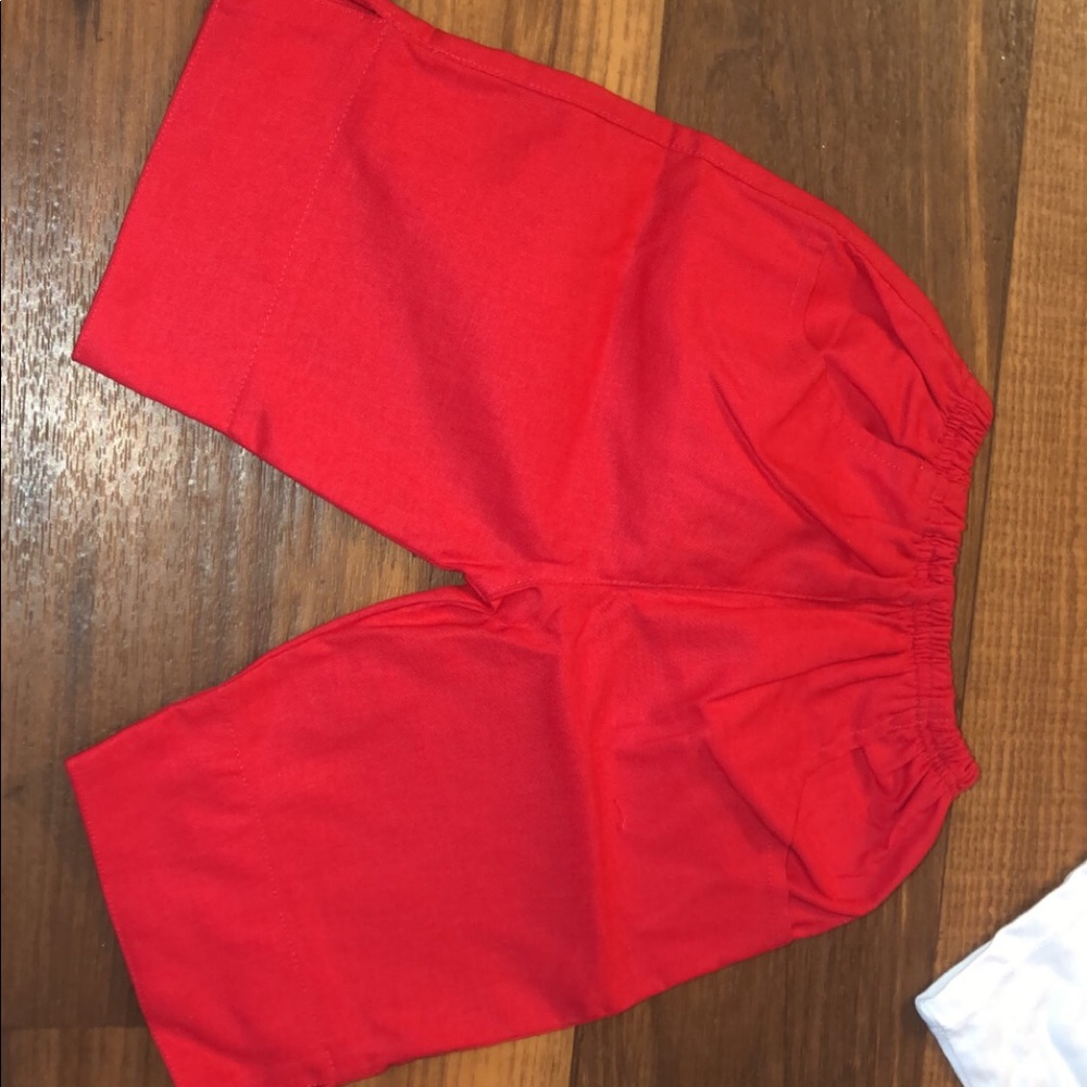 Red baby girl pants